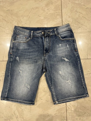Men's denim shorts like new, size M, grey