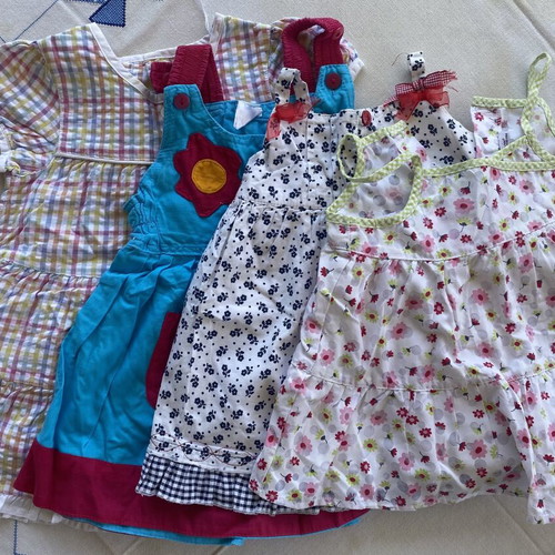 Baby dress set like new, colorful and patterned, sizes 9-24 months