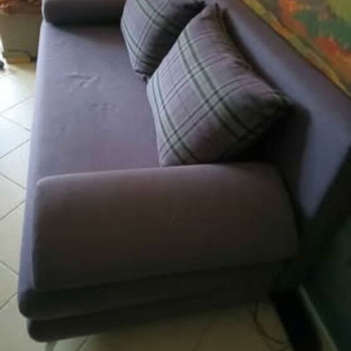 Διθέσιος καναπές με αποθηκευτικό χώρο, ύφασμα ανοιχτό μωβ