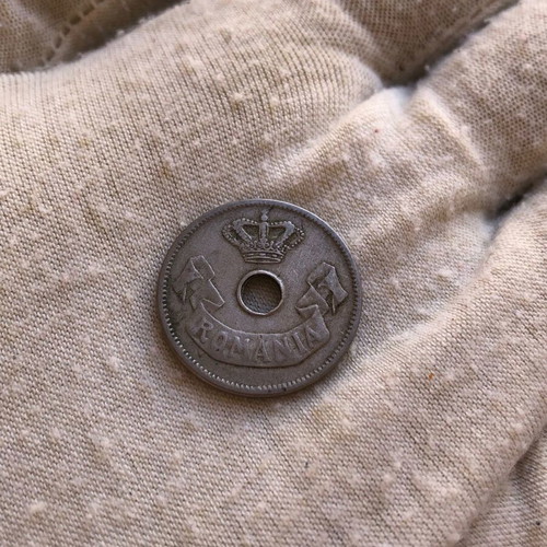 Romania 10 Bani 1905 coin used, Carol I era