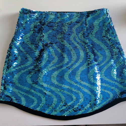 Zara mini skirt with sequins like new, blue and turquoise