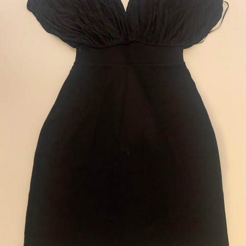 long sleeve formal black dress Black Jersey Long Sleeve High Neck Feather Gown main image 0
