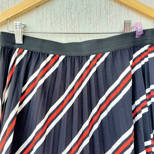 OVS striped pleated midi skirt with elastic waist, Italy