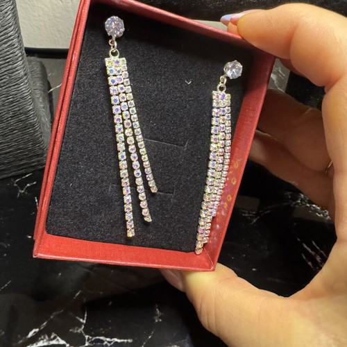 Dangling silver earrings