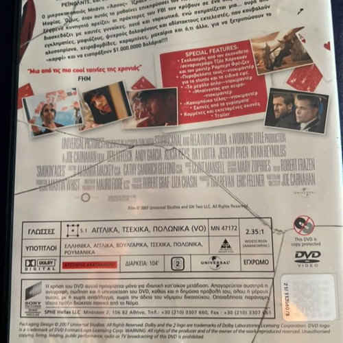 Smokin' Aces DVD like new with subtitles