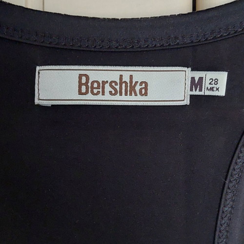 Bershka black dress medium, vinyl look, like new