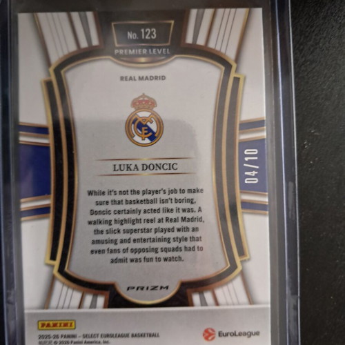 Panini Select Euroleague Luka Doncic Premier card new