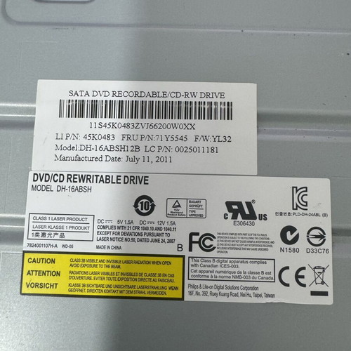 Philips Lite-On DH-16ABSH CD DVD RW SATA 5.25" drive μεταχειρισμένο
