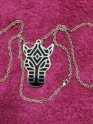 Oxette Vintage Pendant Necklace new, zebra head design