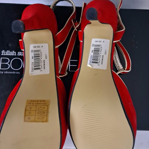 Fullah Sugah Boutique sandals new, red, size 39, 13 cm heel