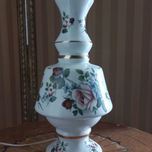 Porcelain lamp used, height 40cm