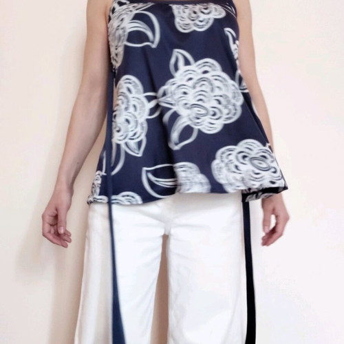 Mango top used, blue, size S, silky satin fabric