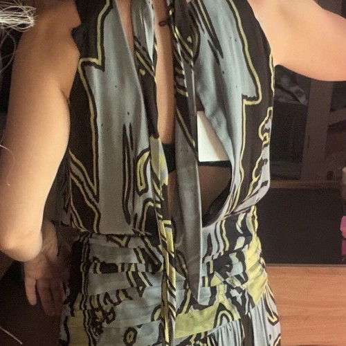 Massimo Dutti Limited Edition maxi dress size 38 new, grey and yellow