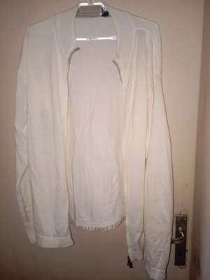 Gianfranco Ferre men's cotton knitted cardigan with zipper used, beige, size XL