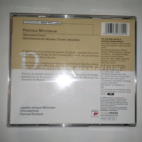 Capella Antiqua München Paschale Mysterium CD used, classical