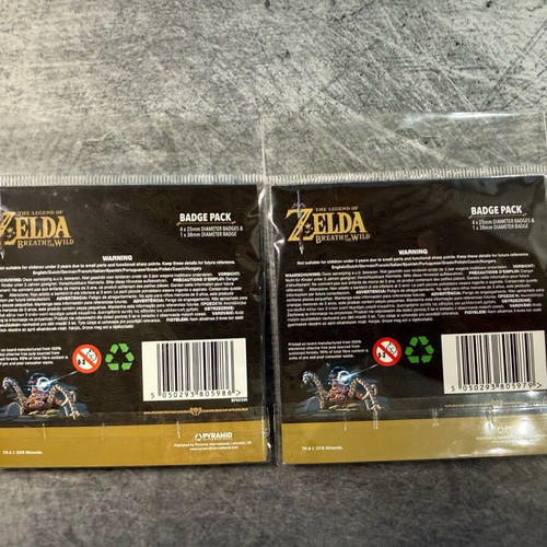 Zelda Breath of the Wild Badge 2 Pack Set New