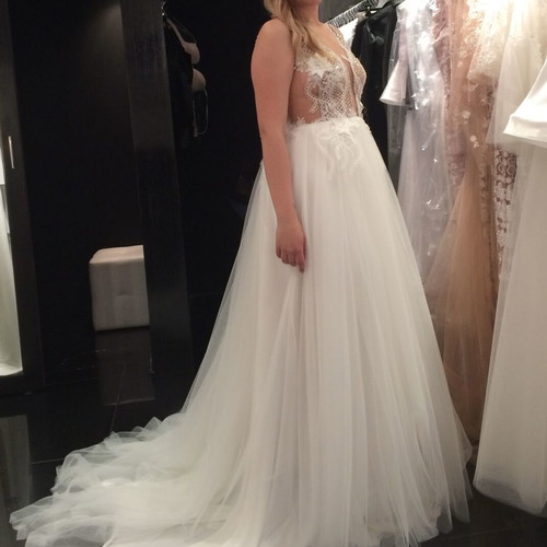 Stili Deligianni wedding dress small like new, white and beige