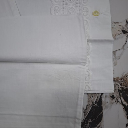 Vintage white linens with intricate cutwork embroidery, new