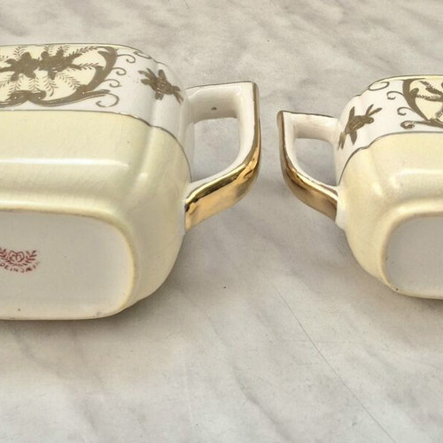 Japanese Porcelain Tea Set used with gold floral details
