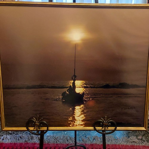 Vintage photograph by Giorgos Ziogas used, framed 82x52 cm