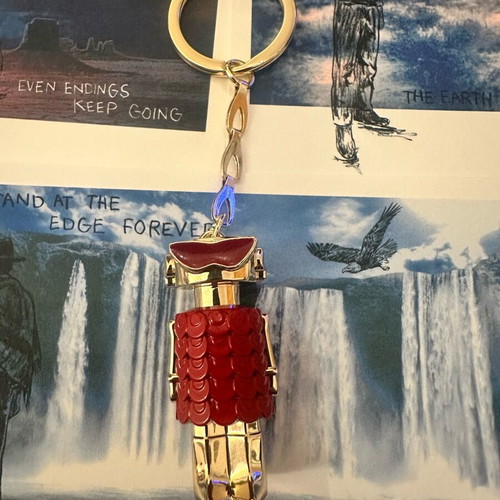 Rabanne Phantom keychain new, red with gold