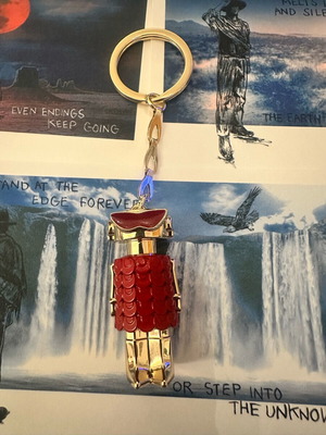 Μπρελόκ Rabanne Phantom καινούργιο, κόκκινο με χρυσαφί