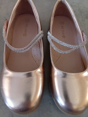 Ballet flats girls used size 36 gold with rhinestones