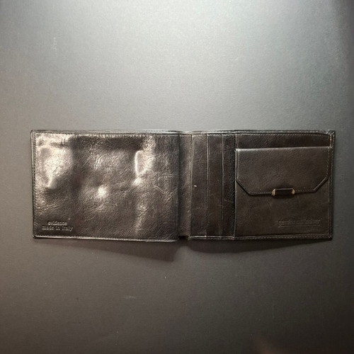 Italian leather men's wallet Evidence new, black