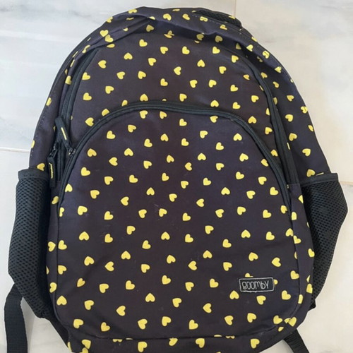 School backpack black like new with spacious compartments