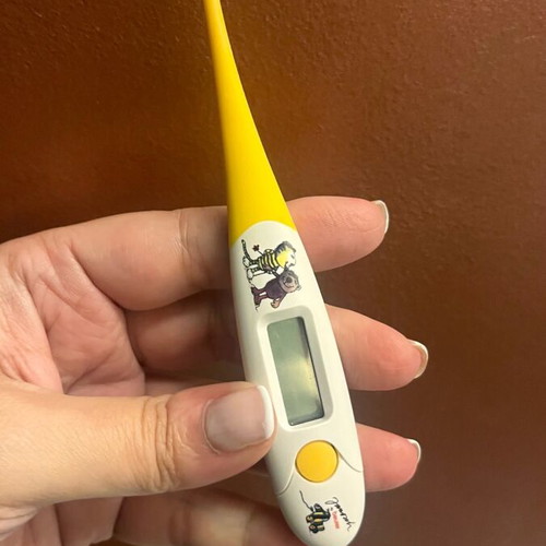 Baby thermometer used with flexible tip for newborns