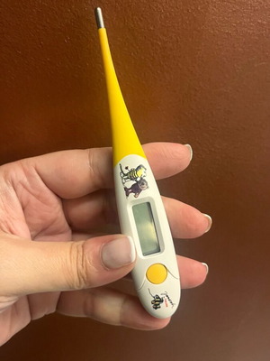 Baby thermometer used with flexible tip for newborns