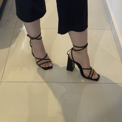 Givana women's black sandals with thick 10cm heel