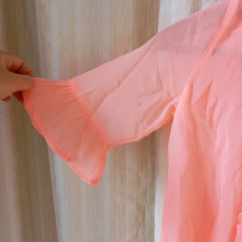 Fluorescent orange transparent shirt like new, size XS