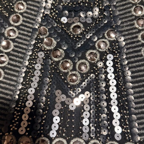 Skirt with sequins and metallic details new, size M, black