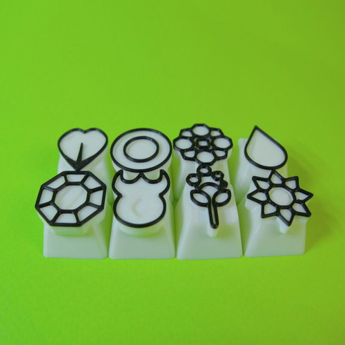 Pokémon Gym Badge Keycaps set of 8 white for Cherry MX new