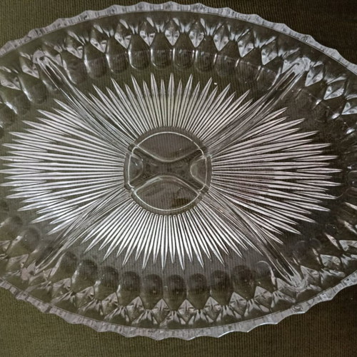 Serving tray with compartments, oval, vintage