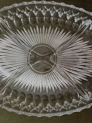 Serving tray with compartments, oval, vintage