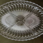 Serving tray with compartments, oval, vintage