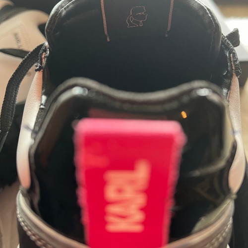 Karl Lagerfeld leather women's sneakers with croc details like new