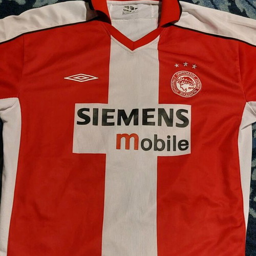 Olympiacos Vintage Football Jersey 2003-2004 Umbro Siemens