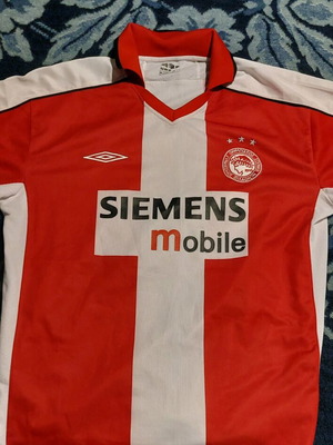 Olympiacos Vintage Football Jersey 2003-2004 Umbro Siemens