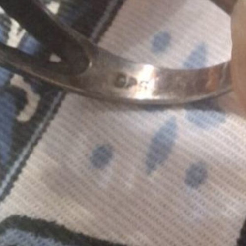 Silver ring with central blue topaz, like new
