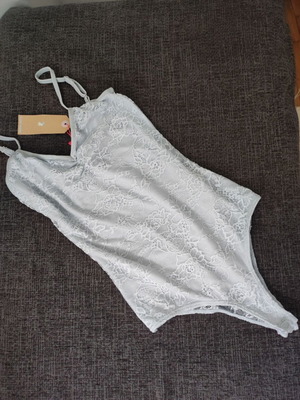 Tally Weijl lace bodysuit new, white-blue, size Small