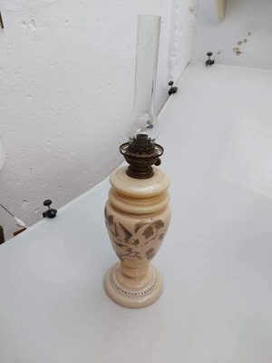 Opaline oil lamp, height 66 cm