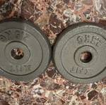 X fit dumbbell with 4x2.5 kg and 4x1.25 kg plates, 2 kg bar