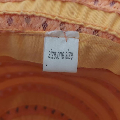 Summer women's hat like new, orange with yellow, one size