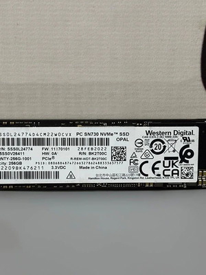 Western Digital NVMe SSD SN730 SDBQNTY-256G-1001 256GB σαν καινούργιο