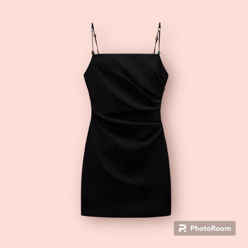 Zara black dress with beads new, size M
