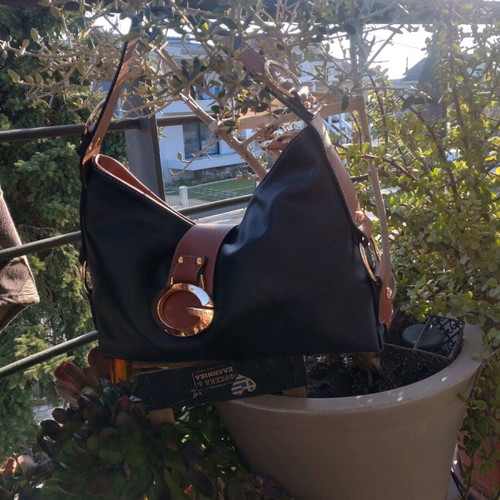 Guess shoulder bag like new, black with tan