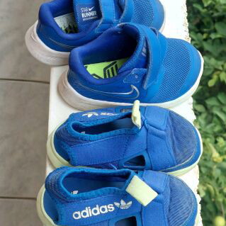 Adidas and Nike baby shoes used, sizes 21, 23, 24